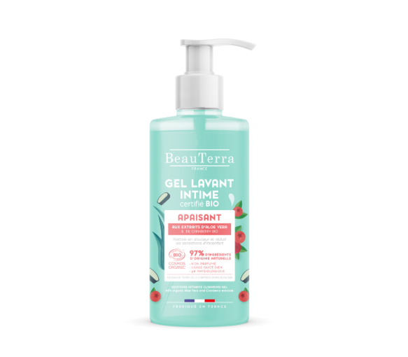 Gel lavant intime certifié bio apaisant Beauterra - flacon-pompe de 500ml - image 1