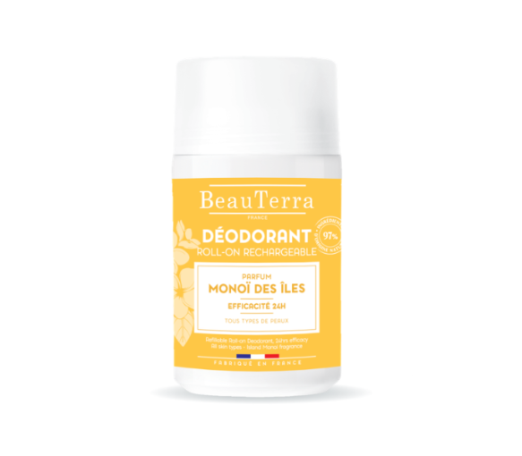 Déodorant Monoï des îles roll-on rechargeable Beauterra - 50ml - image 1