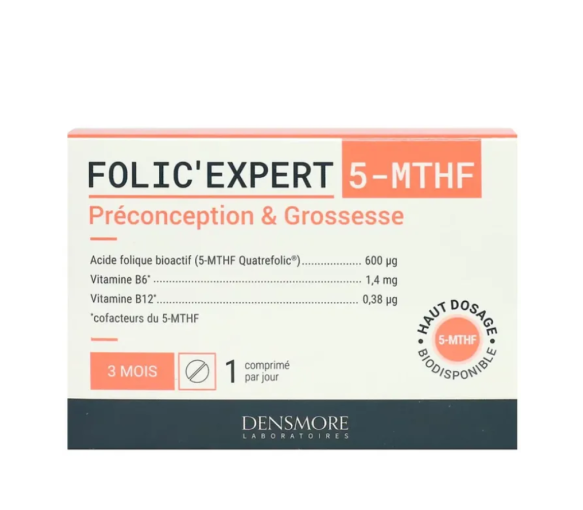 Folic'expert 5-MTHF préconception & grossesse Densmore - boîte de 90 comprimés