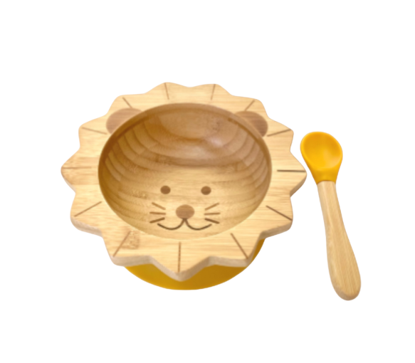 Set de repas bébé lion Cap bamboo - boîte de 2 produits