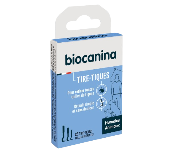 Tire-tiques humains et animaux 3 tailles différentes Biocanina - boite de 3 tire-tiques - image 1