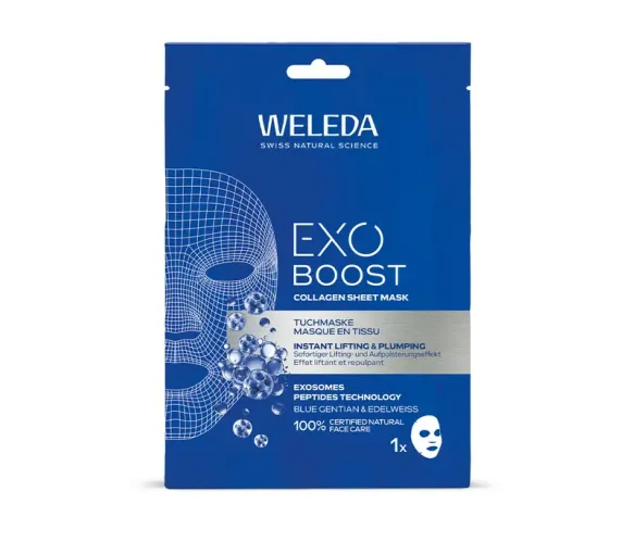 Exo Boost Collagen masque en tissu Weleda - un masque