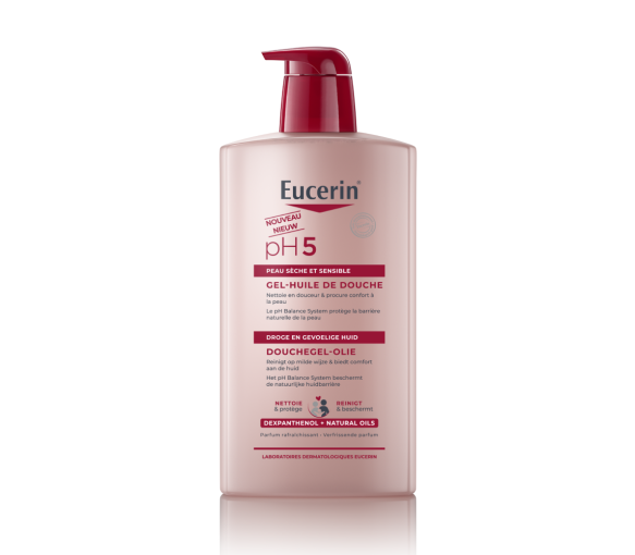 Gel-huile de douche pH5 Eucerin - flacon-pompe de 1L - image 1
