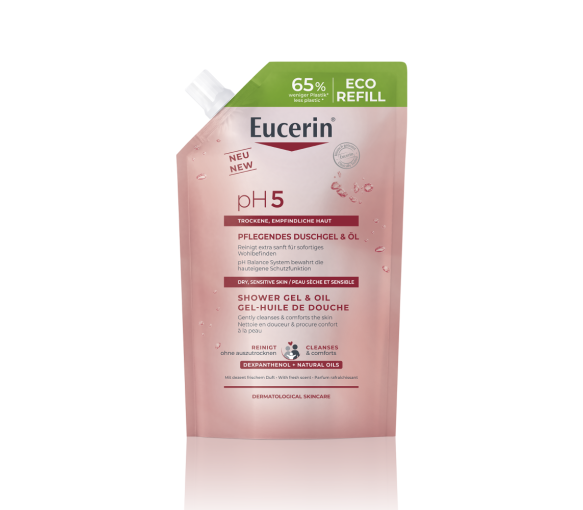 Gel-huile de douche pH5 Eucerin - éco-recharge de 400ml - image 1