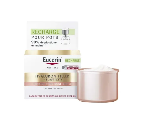 Hyaluron-filler + elasticity soin de jour rosé SPF30 Eucerin - recharge de 50ml - image 1