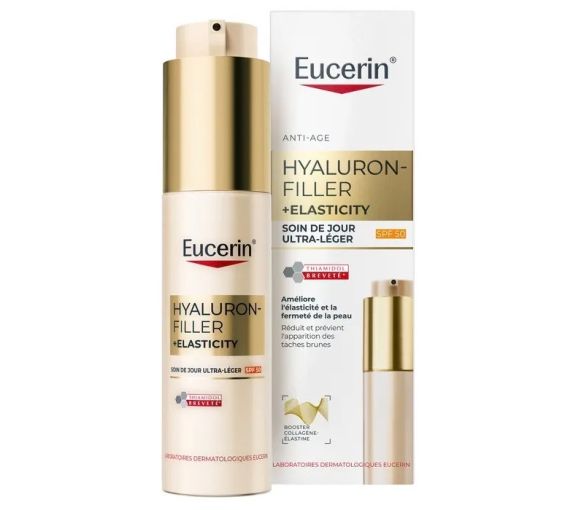 Hyaluron Filler + Elasticity  Soin de jour ultra-léger SPF50 Eucerin - flacon-pompe de 50ml - image 1