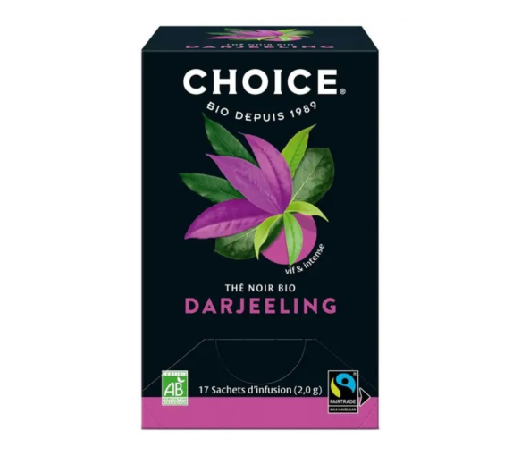 Infusion aux plantes bio darjeeling Choice - boite de 17 sachets