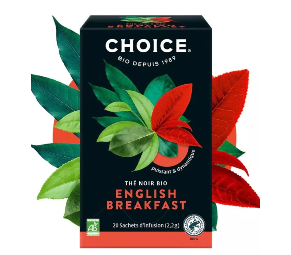 Infusion aux plantes bio english breakfast Choice - boite de 17 sachets