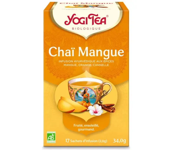Chaï mangue BIO Yogi Tea - boite de 17 sachets