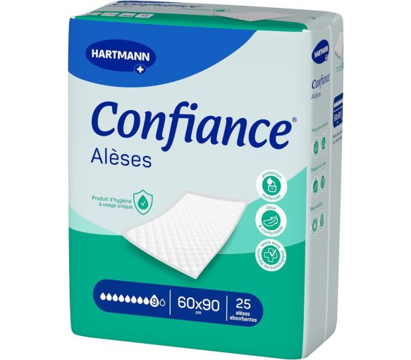 Confiance alèses 9 gouttes 60x90cm Hartmann - 25 alèses absorbantes - image 1