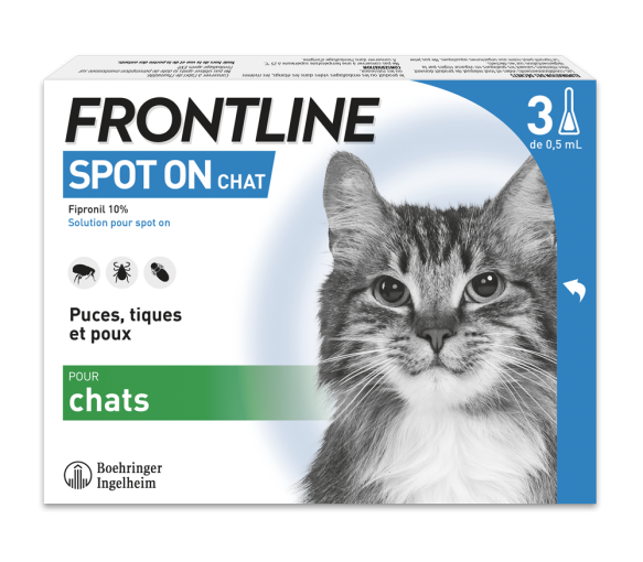 Spot On chat Frontline - 3 pipettes de 0,5ml