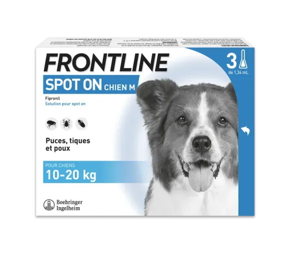 Frontline Spot On chiens 10-20 kg - 3 pipettes de 1,34ml - image 1