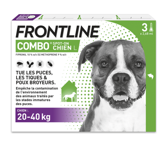 Combo Spot-On chien 20-40 kg Frontline - 3 pipettes de 2,68ml