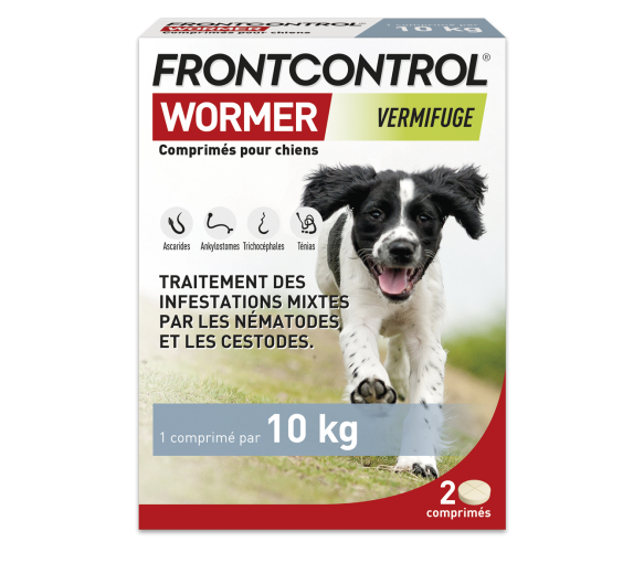 Frontcontrol Wormer vermifuge chiens - boîte de 2 comprimés