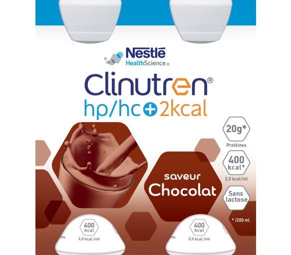 Clinutren HP/HC +2Kcal saveur chocolat - 4 bouteilles de 200 ml - image 1