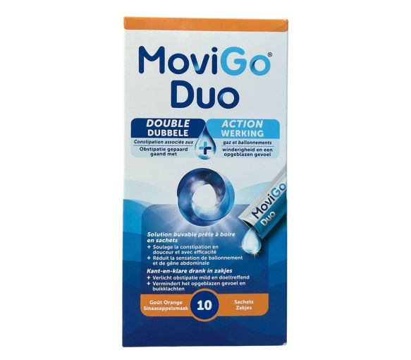MoviGo Duo constipation et ballonnements goût orange Norgine - boite de 10 sachets - image 1