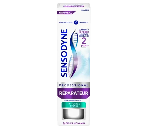 Dentifrice Professional réparateur nettoyage intense Sensodyne - tube de 75ml
