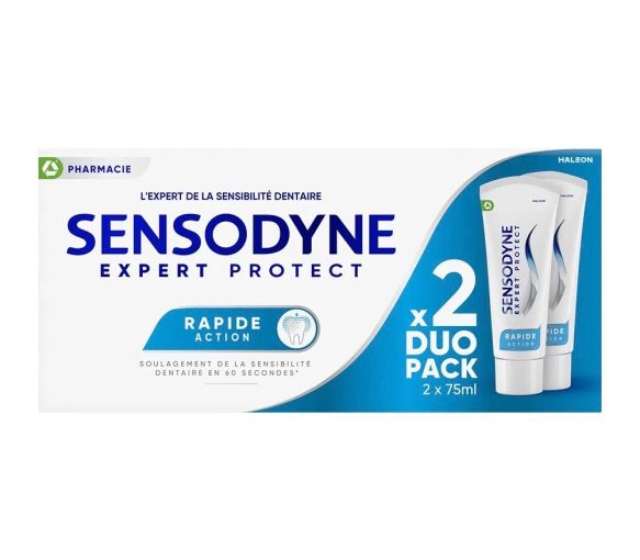 Dentifrice Expert Protect rapide action Sensodyne - lot de 2 tubes de 75ml