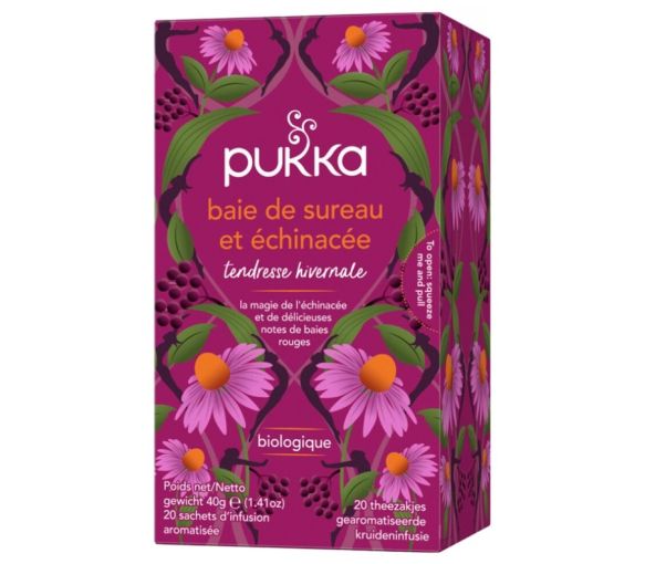 Infusion baie de sureau & échinacée bio Pukka - boîte de 20 sachets