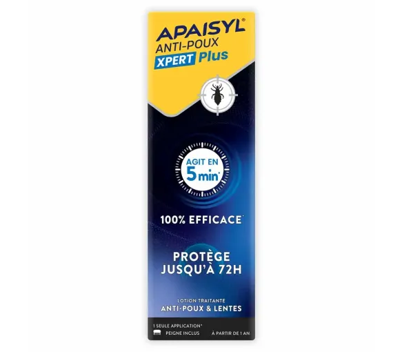Apaisyl Xpert Plus lotion anti-poux et lentes - flacon de 100 ml avec peigne - image 1