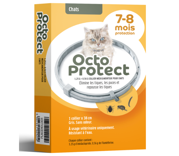 Octo Protect collier antiparasitaire chats Elanco - un collier x 38cm