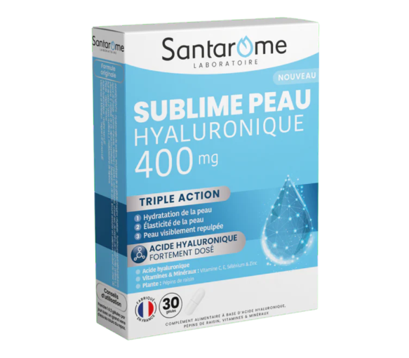 Sublime peau hyaluronique 400mg Santarôme - boite de 30 gélules - image 1