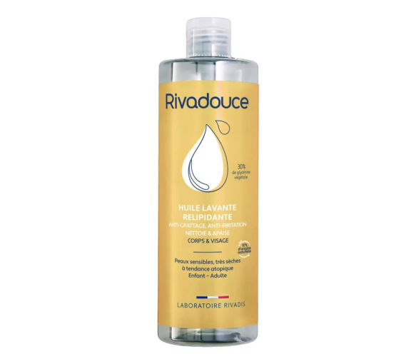 Huile lavante relipidante corps et visage Rivadouce - flacon de 400ml - image 1