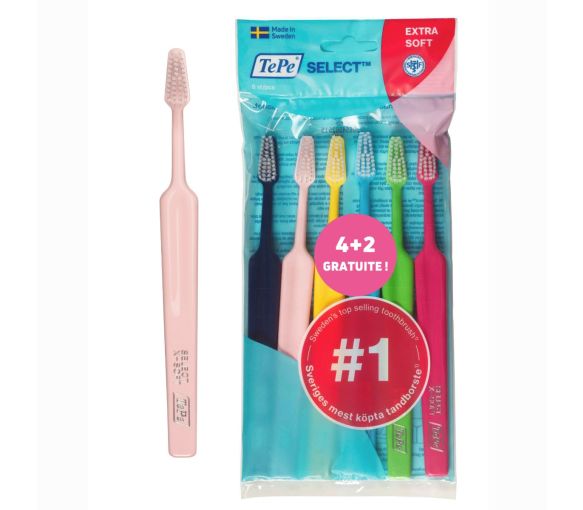 Pack brosses à dents extra-soft Select TePe - lot de 6 brosses à dents - image 1