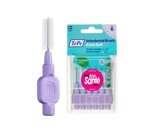 Brossettes interdentaires extra souples violet pastel taille 6 (1,1mm) TePe - 6 unités - image 1
