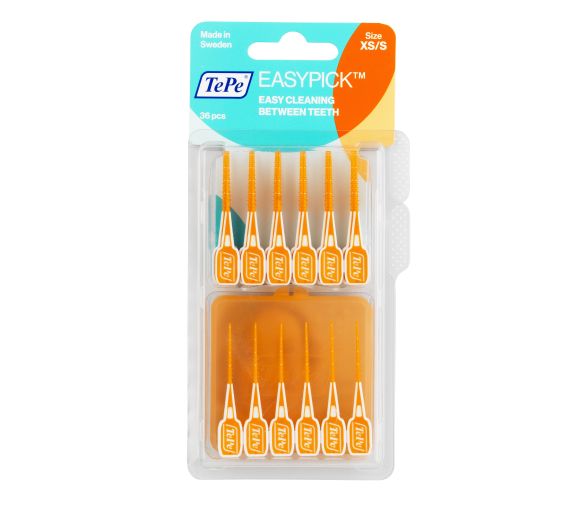 Easy Pick Cure-Dents Silicone Orange XS/S TePe - 36 unités - image 1