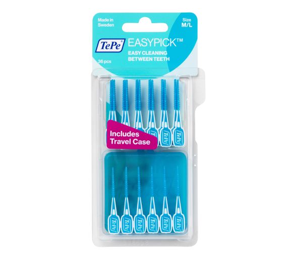 Easy Pick Cure-Dents Silicone Turquoise M/L TePe - 36 unités - image 1