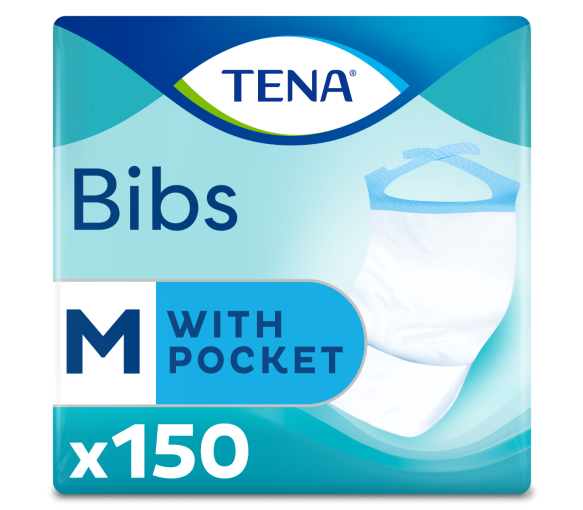 Bibs protections pour repas 37x46 cm taille M Tena - paquet de 150 protections