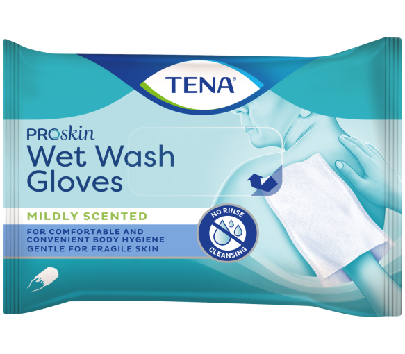 Gants de toilette pré-imprégnés Wet Wash Glove Tena - paquet de 8 gants - image 1