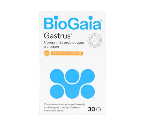 Gastrus probiotiques arôme mandarine BioGaia - boite de 30 comprimés à croquer
