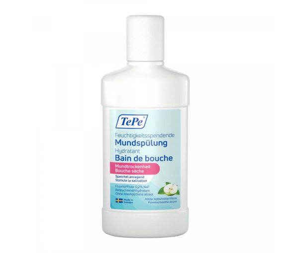 Bain de bouche hydratant bouche sèche pomme/menthe douce TePe - flacon de 500ml - image 1