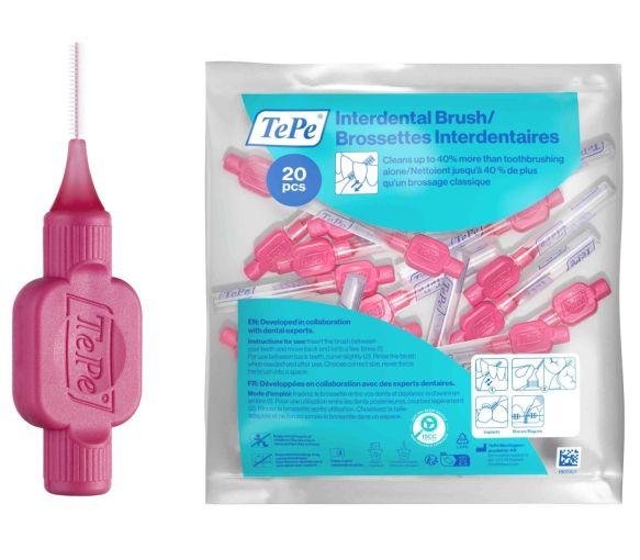 Brossettes interdentaires rose taille 0 (0.4 mm) TePe - sachet de 20 brossettes - image 1