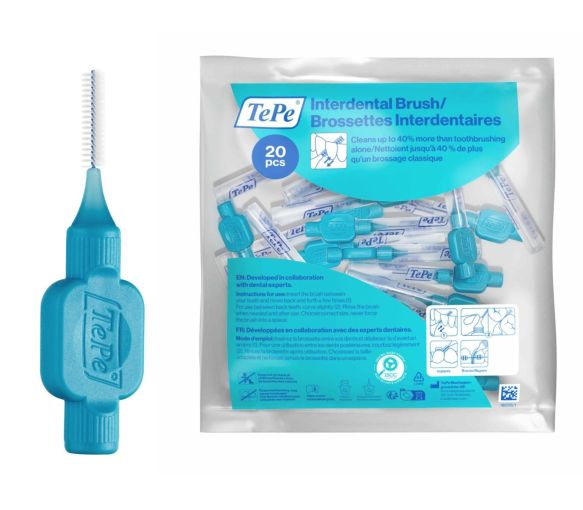 Brossettes interdentaires originales bleu taille 3 (0.6 mm) TePe - 20 brossettes - image 1