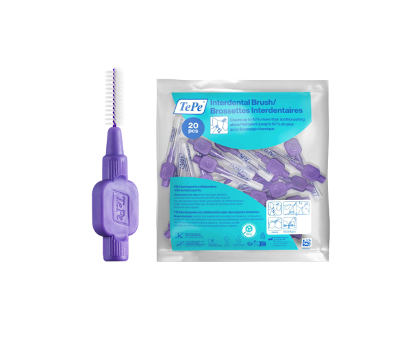 Brossettes interdentaires violet taille 6 (1.1 mm) TePe - sachet de 20 brossettes - image 1