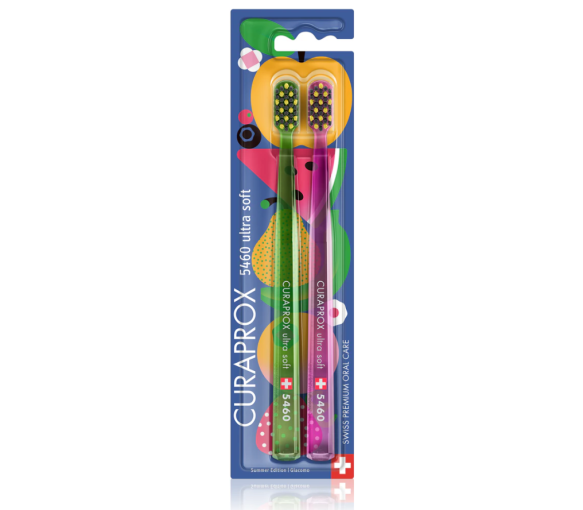 Brosse à dents cs 5460 ultra soft summer édition Curaprox - lot de 2 brosses à dents