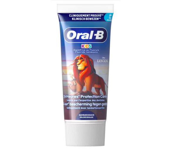 Dentifrice kids protection caries Roi Lion dès 6 mois Oral-B - tube de 60ml