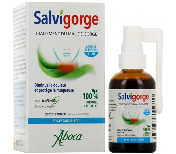 Salvigorge Spray sans alcool mal de gorge Aboca - spray de 30ml