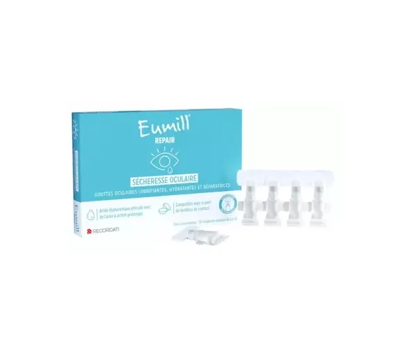 Gouttes sécheresse oculaire Eumill Repair - boîte de 10 unidoses de 0,5ml