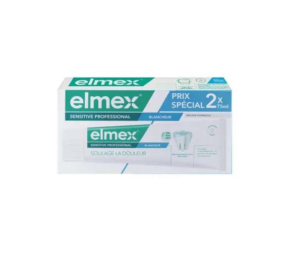 Sensitive professional dentifrice blancheur Elmex - lot de 2 tubes de 75ml