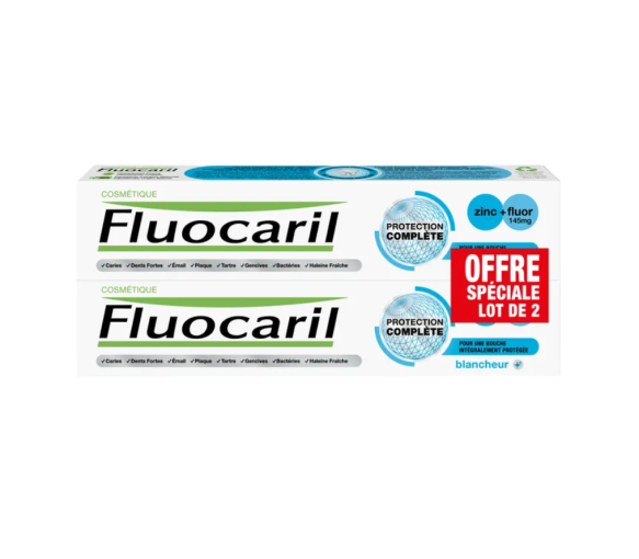 Dentifrice protection complète blancheur Fluocaril - lot de 2 tubes de 75ml
