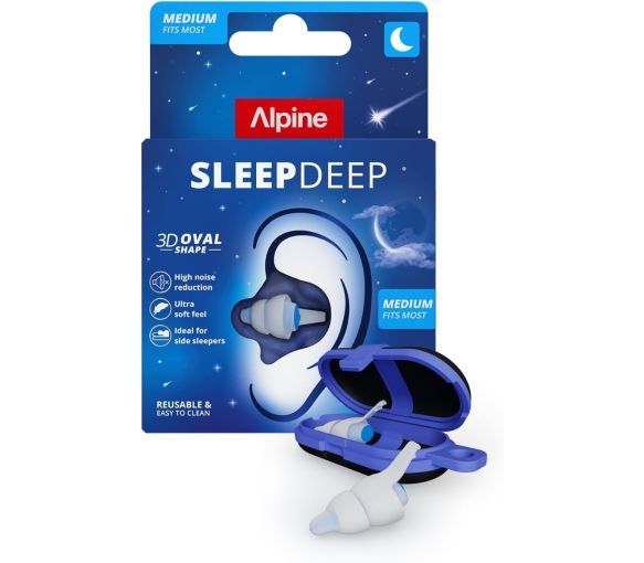 Sleep Deep bouchons d'oreille medium Alpine - une paire + une boite de transport