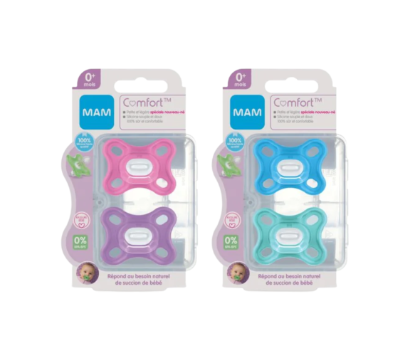 Sucette Comfort spéciale nouveau-né MAM - lot de 2 sucettes - image 1