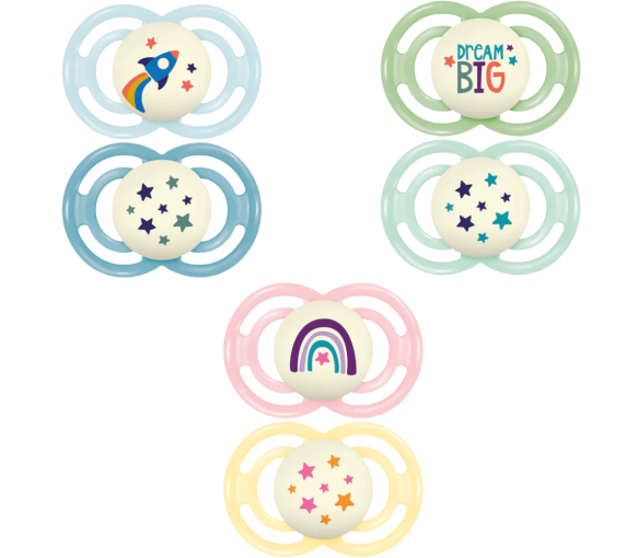 Sucette perfect nuit silicone tendance 18 mois+ MAM - 2 sucettes - image 1