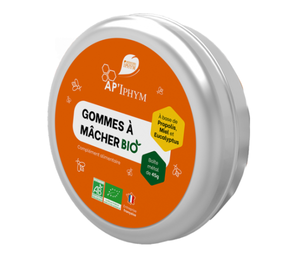 AP'Iphym gommes à mâcher propolis miel et eucalyptus Iphym - boite de 45g