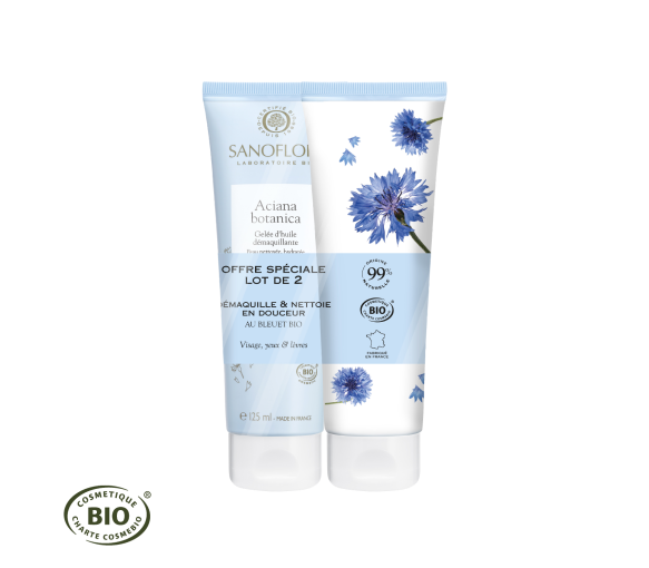 Aciana botanica gelée d'huile démaquillante Sanoflore - lot de 2 tubes de 125 ml - image 1