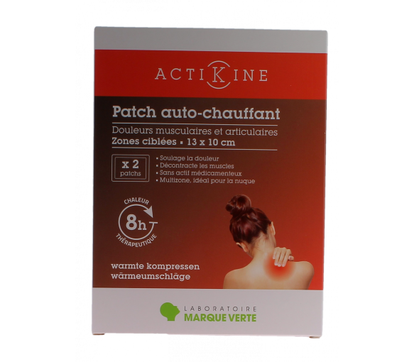 Actikine patch auto-chauffant Marque Verte - boite de 2 patchs de 13x10cm